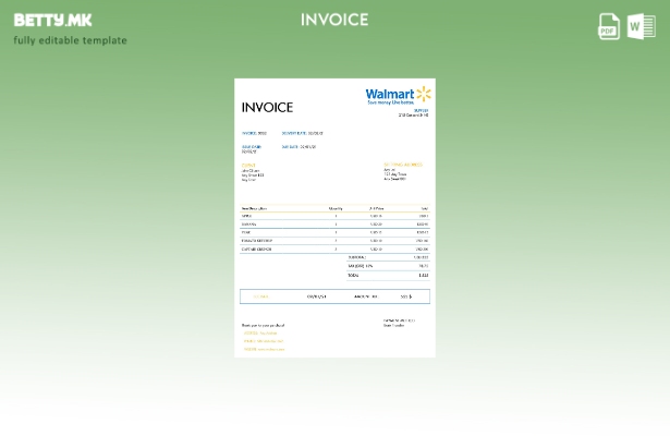 Модерен стил USA Walmart шаблон фактура